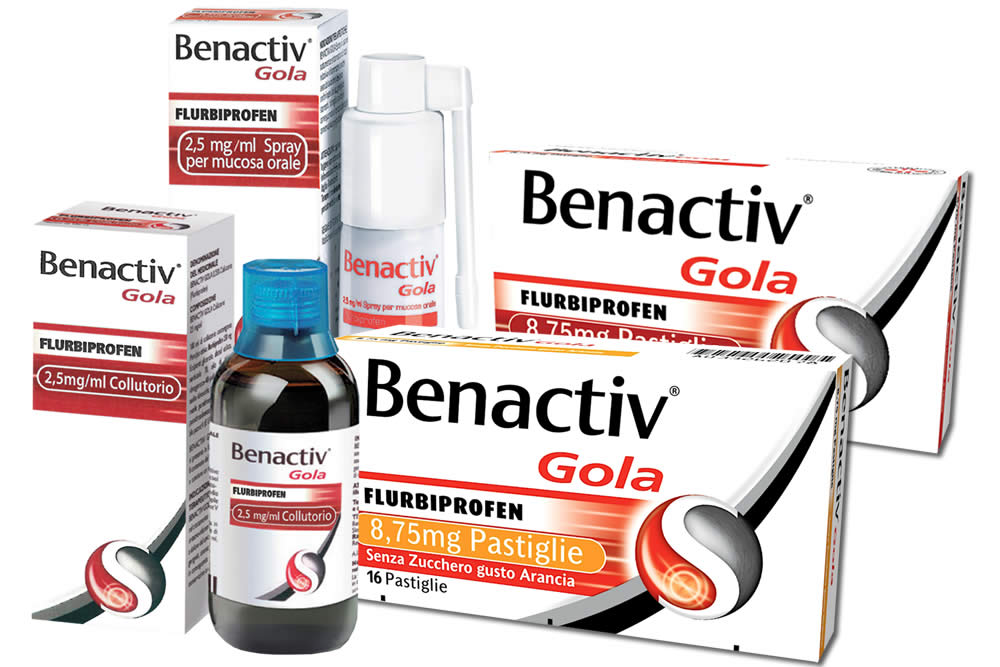 Benactiv Gola ® Spiegato - Spray, Pastiglie e Collutorio - Foglietto 2019